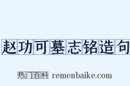 赵功可墓志铭造句是什么意思的图片